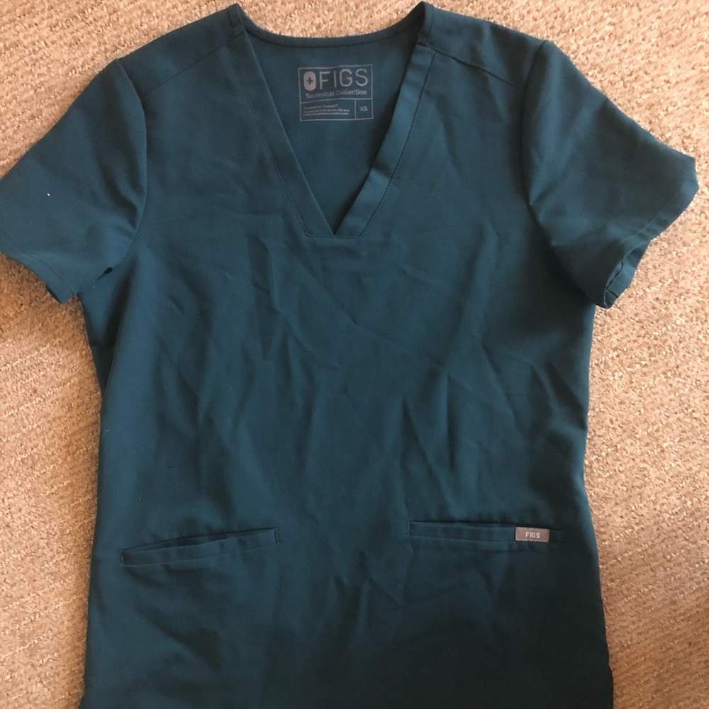 NWOT teal scrub top